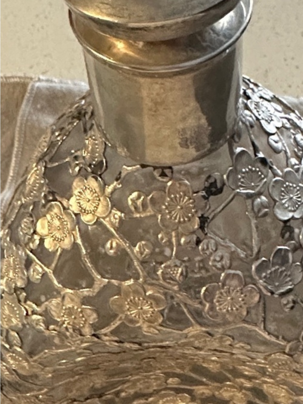 Silver Floral Embossed Decanter - Picture 10 of 15